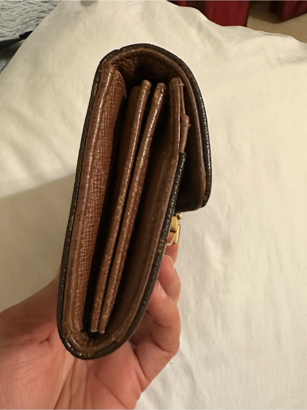 Louis Vuitton Monogram Small Compact Lock Portefeuille Bifold Wallet